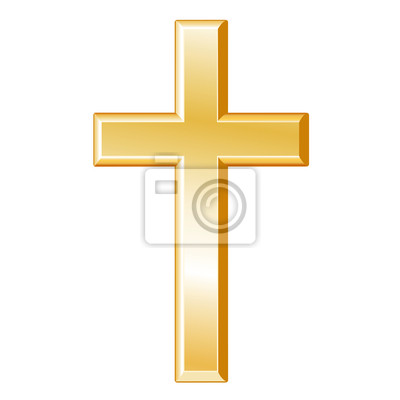Christianity Symbol Gold Cross Crucifix Christian Faith Icon