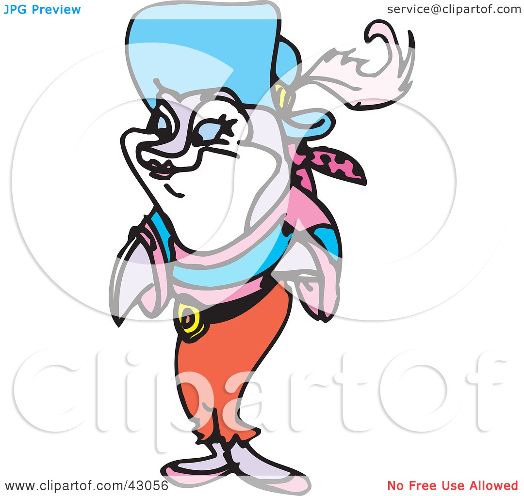 Clipart Illustration Of A Female Fish Pirate By Dennis Holmes Designs
