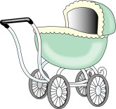 Clipart Red Blue And Orange Cartoon Stroller Clipart Carseat Clipart