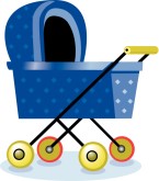 Clipart Vintage Blue Baby Buggy Clipart Red Blue And Orange Cartoon