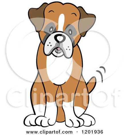 Cute Dog Face Clip Art 1201936 Cartoon Of A Cute Boxer Dog Sitting And    