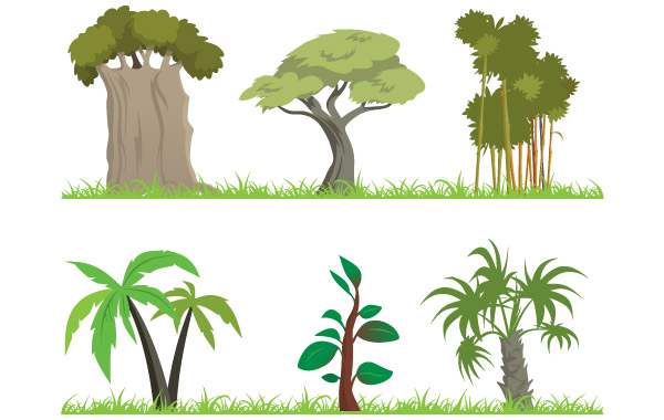 Download Vector About Cartoon Jungle Trees Item 1  Vector Magz Com