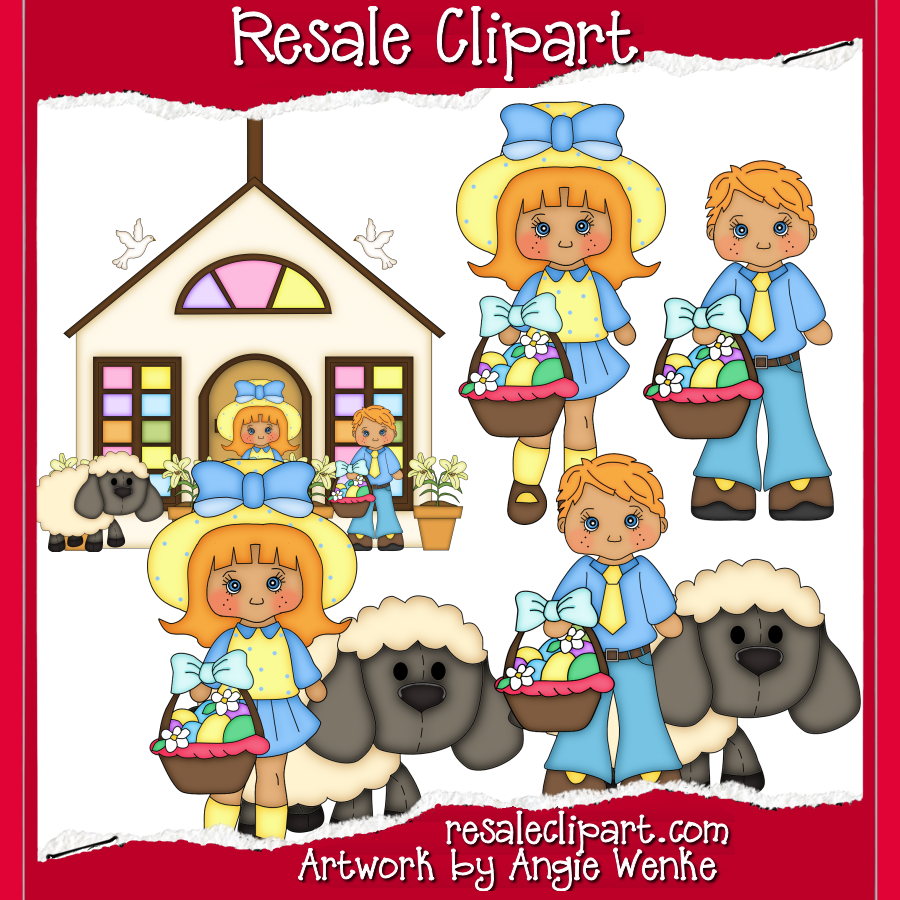Easter Blessings Children With Red Hair Clipart From Resale Clipart