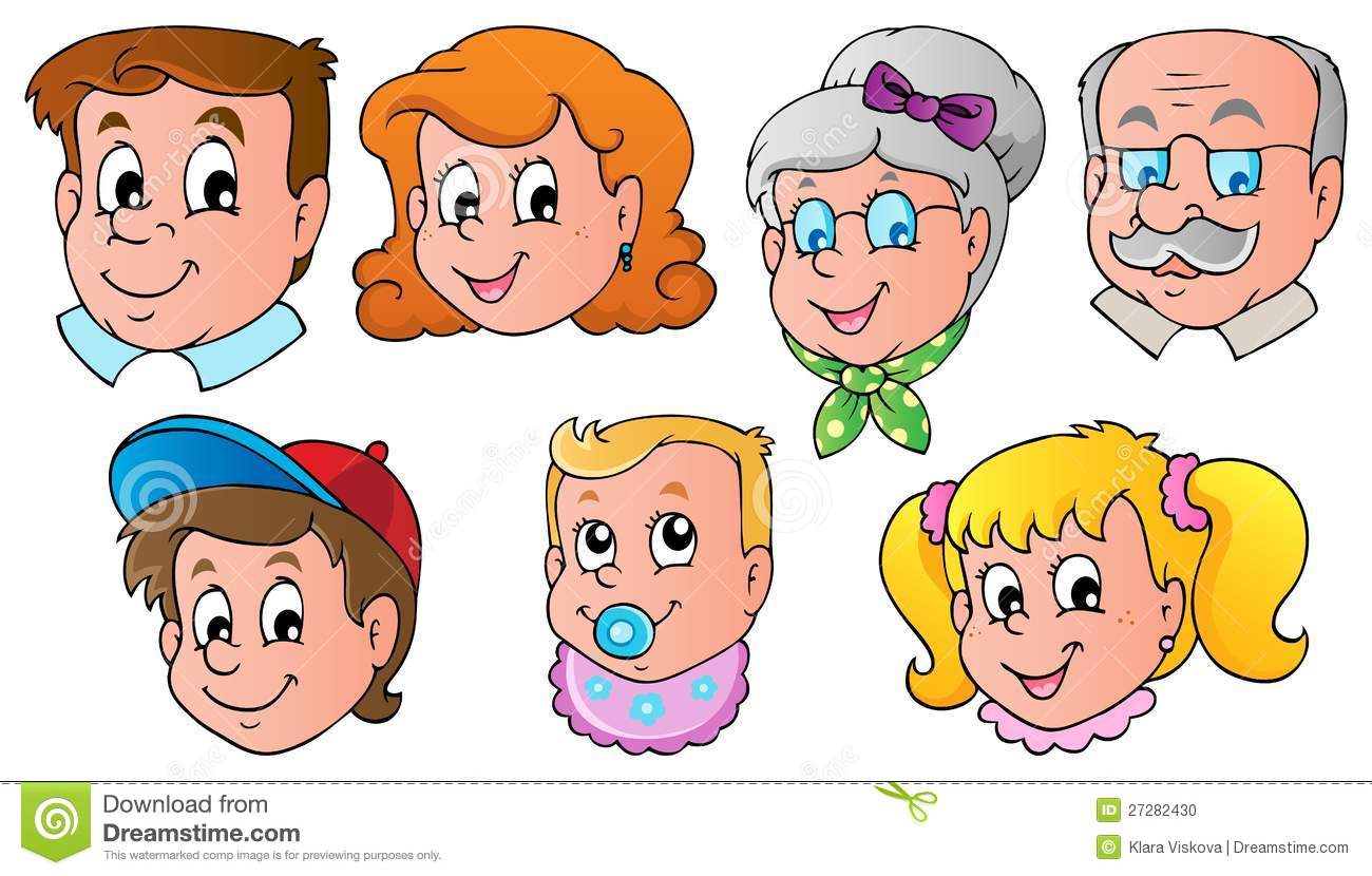 Family Faces Theme Image 1 Stock Photo   Image  27282430