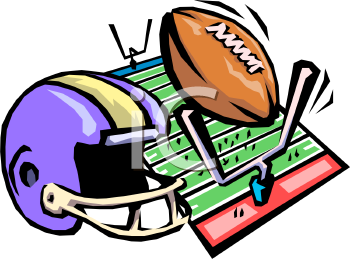 Football Clip Art Image  A Football Field Helmet And Ball