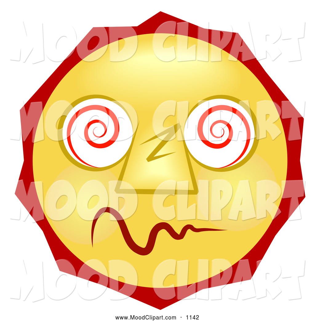 Larger Preview  Mood Clip Art Of A Cute Dazed And Confused Yellow