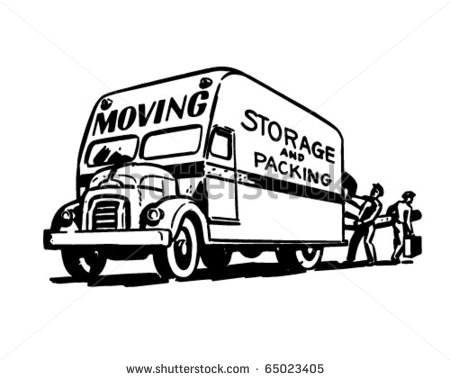 Moving Storage And Packing   Retro Clipart Illustration   65023405