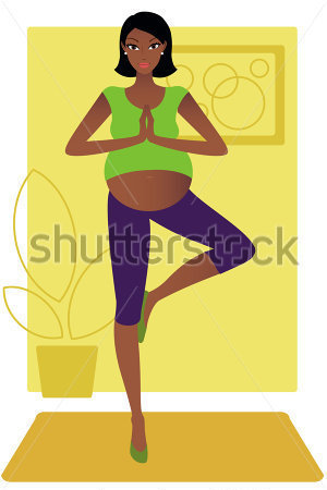 Mujer Embarazada Afroamericana Haciendo Yoga Im Genes Predise Adas