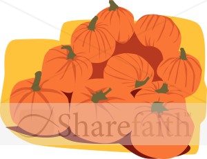 Pile Of Harvested Pumpkins   Harvest Day Clipart