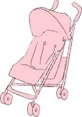     Pink Buggy Brown Vintage Baby Stroller Clipart Blue Stroller Clipart