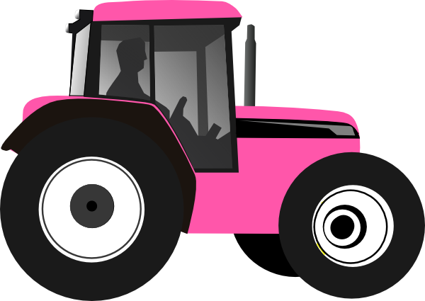Pink Tractor Clipart