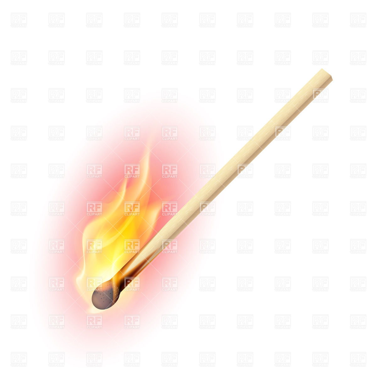 Realistic Burning Match Download Royalty Free Vector Clipart  Eps
