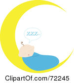 Royalty Free  Rf  Baby Sleeping On Moon Clipart   Illustrations  1