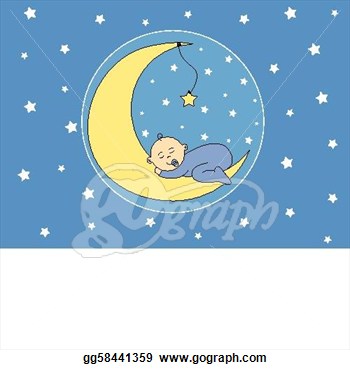 Sleeping Baby Moon Clip Art