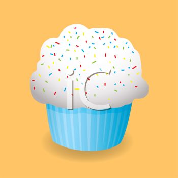 0511 1105 2517 1641 Vanilla Cupcake With Sprinkles Clipart Image Jpg