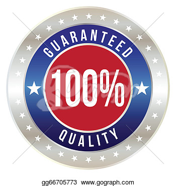     100 Percent Quality Guaranteed Badge Vector Format  Clipart