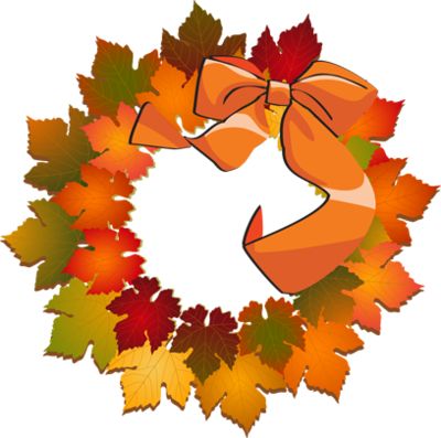 Autumn Leaves Wreath Clip Art   Thanksgiving   Pinterest