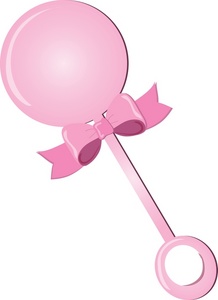Baby Rattle Clipart Image   Drawing Of A Pink Baby Rattle With A Bow