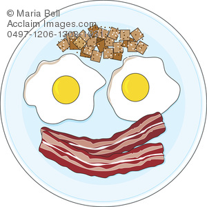 Bacon And Eggs Breakfast Clipart Image