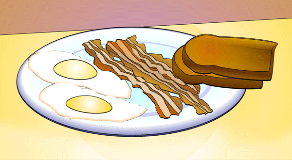 Bacon Eggs And Toast For Breakfast   Free Clip Art