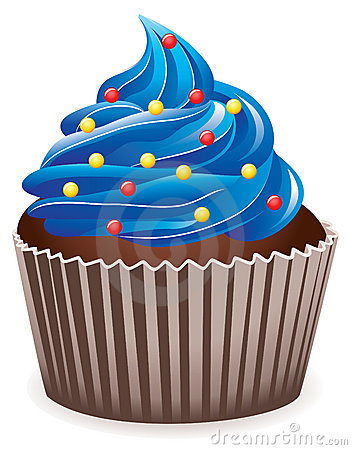 Blue Cupcake With Sprinkles Stock Photography   Image  12885422