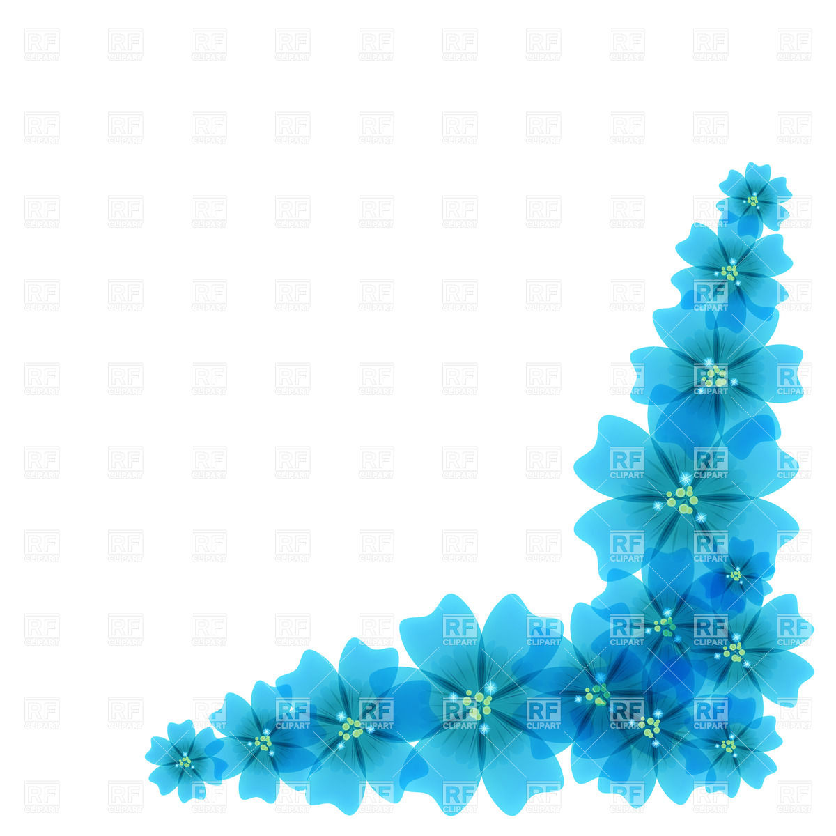 Blue Transparent Flowers Download Royalty Free Vector Clipart  Eps
