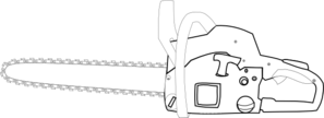 Chainsaw White Outlined Clip Art At Clker Com   Vector Clip Art Online