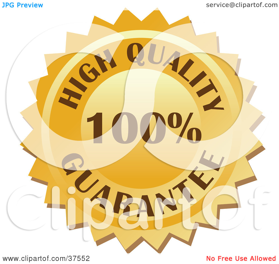 Clipart Illustration Of A Golden 100 Percent High Quality Guarantee