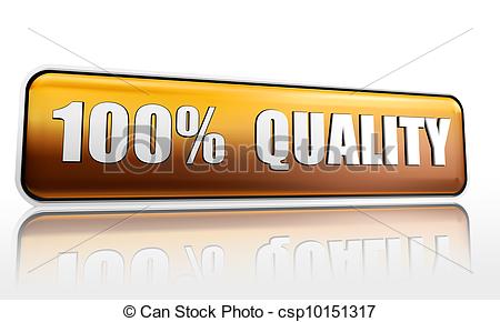 Clipart Of Hundred Percent Quality   100 Percent Quality Golden 3d