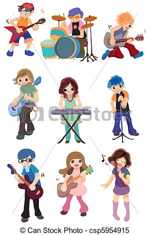 Clipart Vector Of Cartoon Rock Band Icon Csp5954915   Search Clip Art