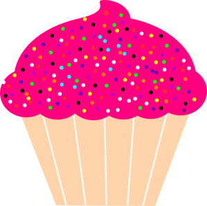 Cupcake With Pink Frosting And Sprinkles Clip Art At Clker Com