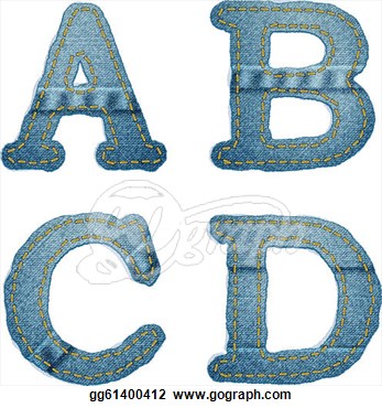 Denim Alphabet  Jeans Letters A B C D