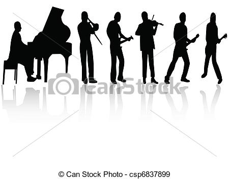 Eps Vectors Of Jazz Band On White Background Csp6837899   Search Clip