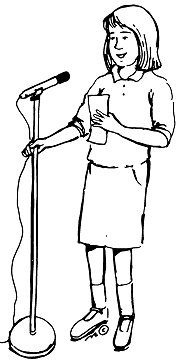 Girl At Microphone   Clip Art Gallery