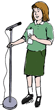 Girl At Microphone  In Color    Clip Art Gallery