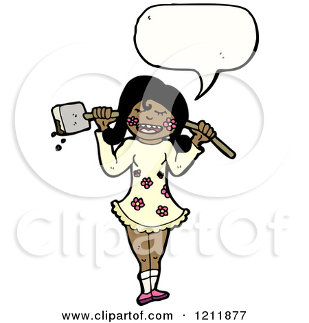 Girl Speaking And Holding A Sledge Hammer