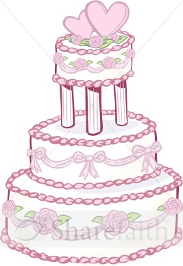 Heart Theme Anniversary Cake   Christian Wedding Clipart