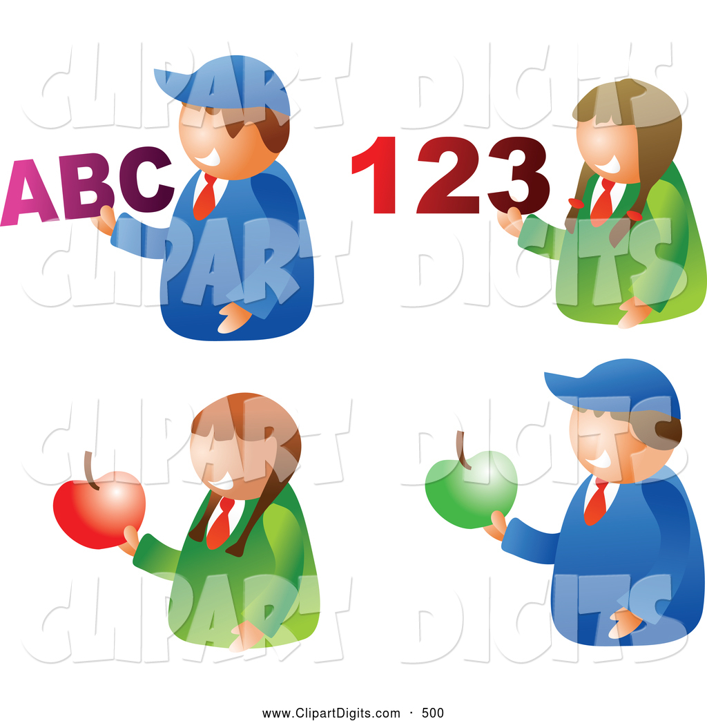 Larger Preview  Vector Clip Art Of A Digital Collage Of School Boys