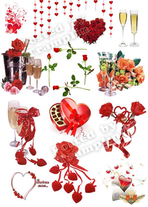 Love Images With Red Roses Angels And Hearts Free Clipart