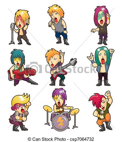 Of Cartoon Heavy Metal Rock Music Band Csp7064732   Search Clipart