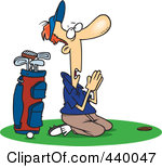 Royalty Free Rf Clip Art Illustration Of A Cartoon Male Golfer Praying