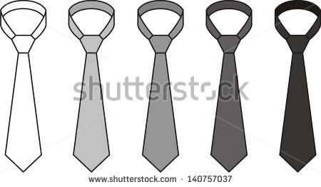 Set Of Men S Tie  Different Colors  White Grey Black   Stock Vector