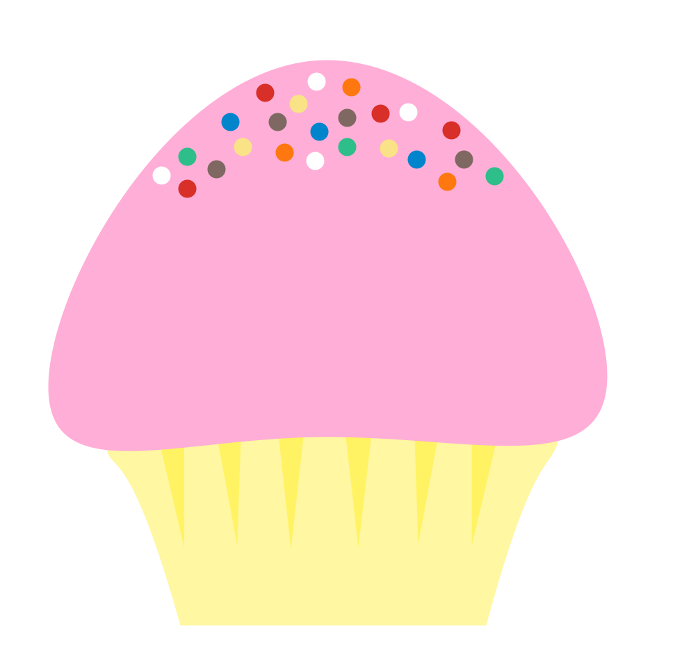 Vanilla Cupcake With Sprinkles Clipart