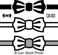 Vector Bow Tie Black Symbols Clip Art