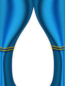 Velvet Theater Stage Drape Curtains With Blue Spotlights Stock    