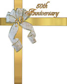50th Anniversary Golden Invitation   Clipart Graphic