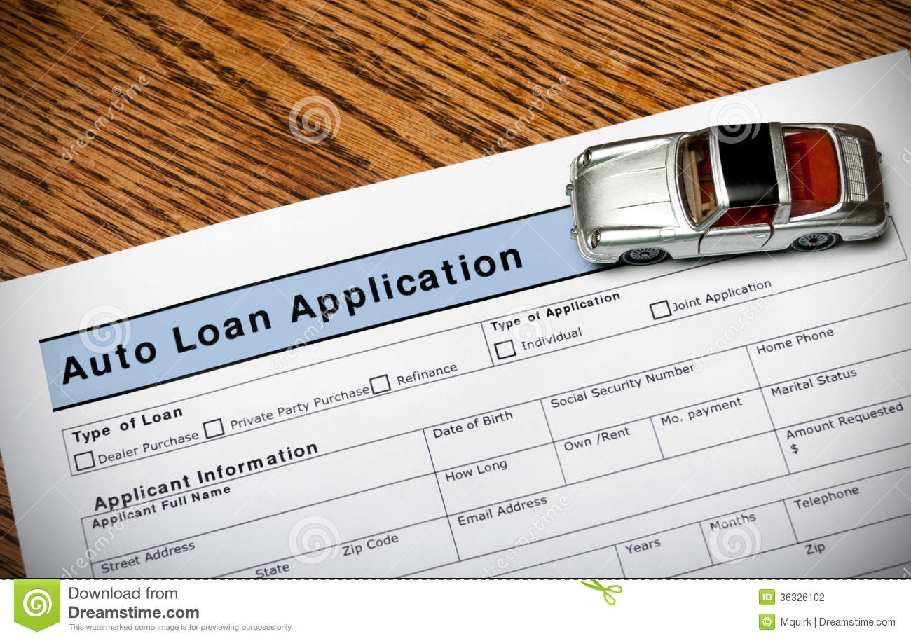 Auto Loan Application Stock Photography   Image  36326102