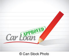 Car Loan Approved Sign Message Illustration Stock Illustrations
