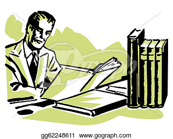 Clip Art   A Graphic Illustration Of A Business Man Working Hard At