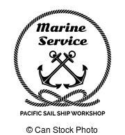 Company Logo Design For Marine Service   Black And White